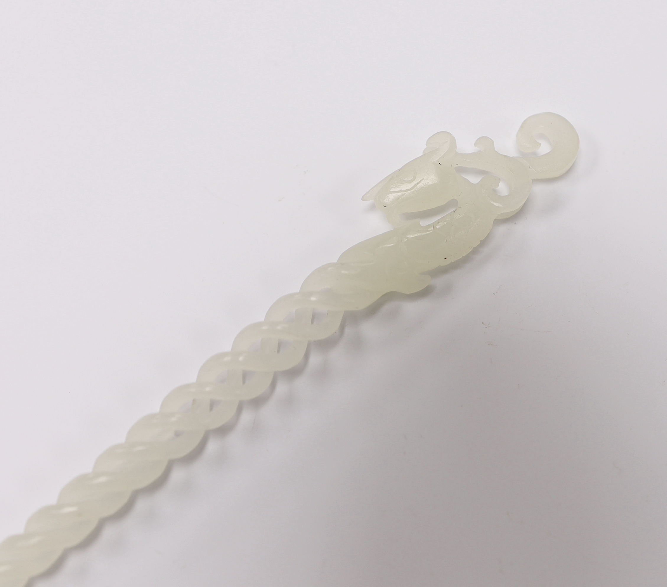 A Chinese bowenite hairpin, 24cm